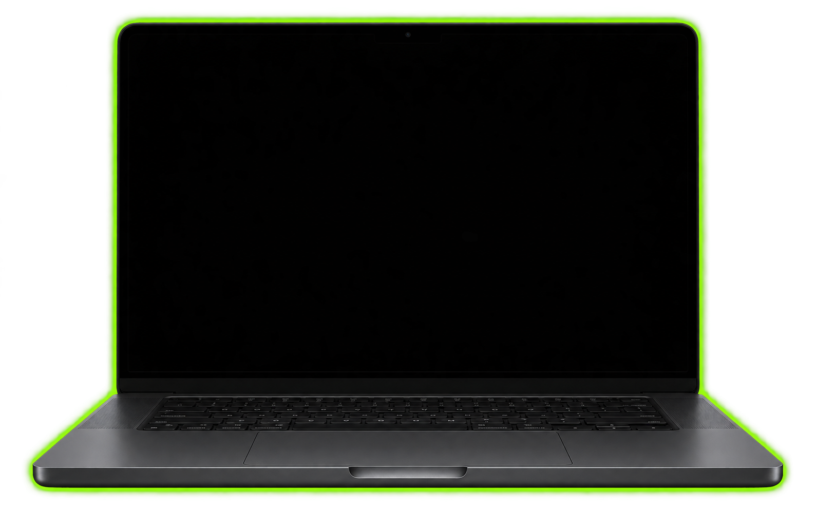 Space-black MacBook Pro with authentic AXIOM Library on its screen